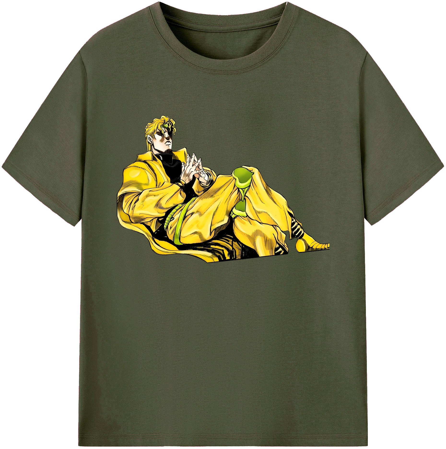 （画像用） ジョジョの奇妙な冒険 ディオ?ブランドー JoJo's Bizarre Adventure Dio Brando 綿100％ メンズ半袖Tシャツ｜肌触りやわらか＆通気性